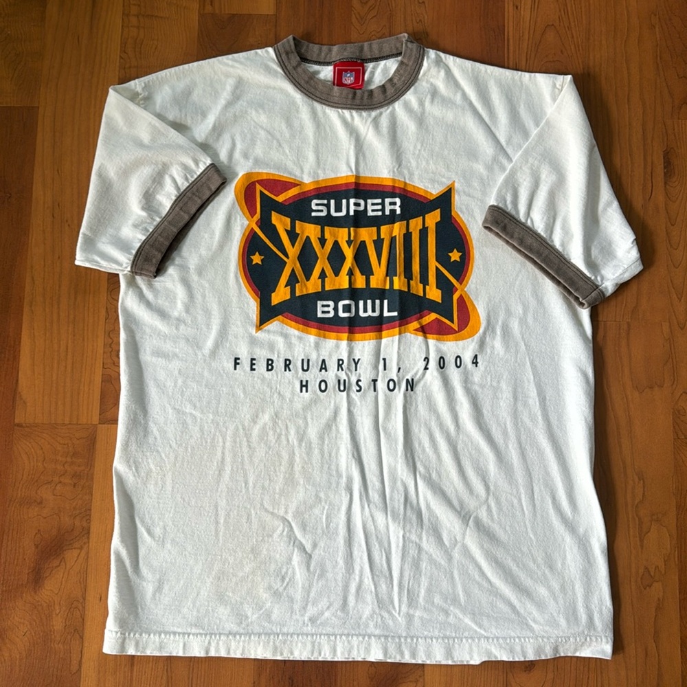 NFL Super Bowl 38 Houston Texas February 1, 2004 Souvenir T Shirt